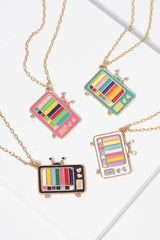 Television Enamel Pendant Short Necklaces