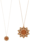 Flower Shaped Wood Long Necklaces