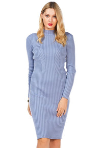 Full Sleeved Rib Knit Bodycon Dress for sale