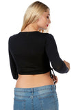 Ruched Side Drawstring Full Sleeve Top