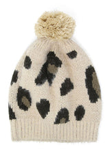 Soft Fuzzy Leopard Print Beanie Hat