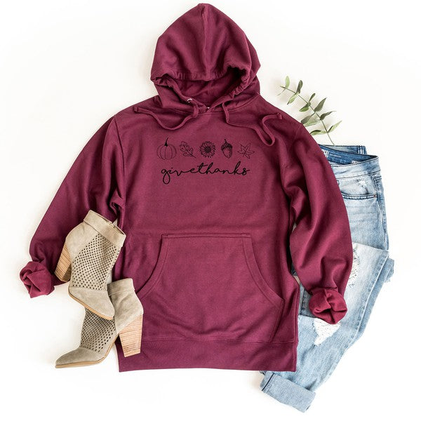 Give Thanks Acorn Graphic Hoodie