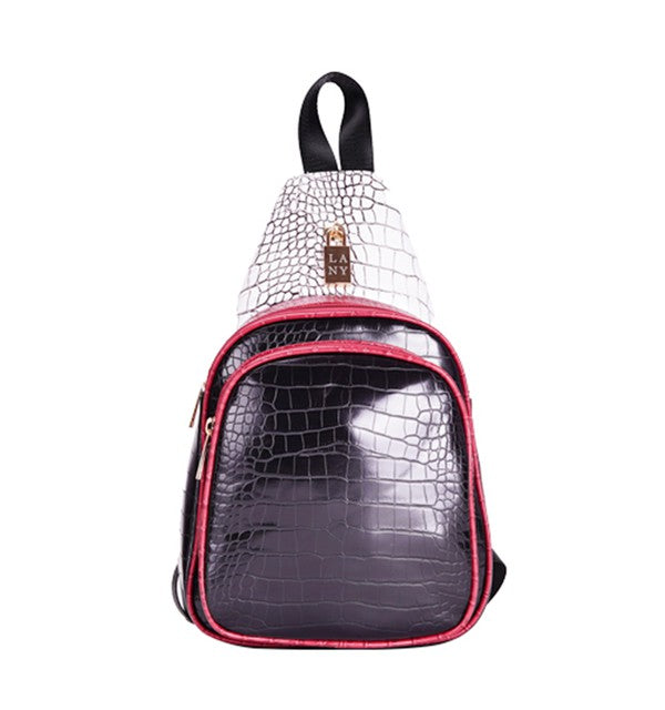 LANY Faux Croc Slingback Backpack Pack