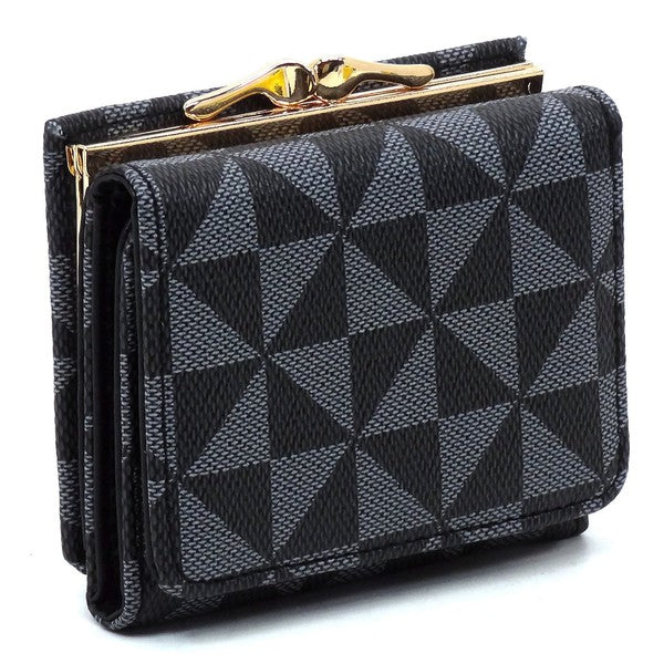 PM Monogram Kiss Lock Tri-fold Wallet