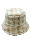 Winter Plaid Pattern Sherpa Bucket Hat