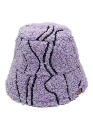 Winter Geometric Pattern Sherpa Bucket Hat