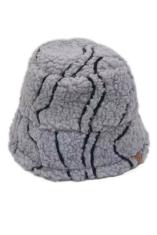 Winter Geometric Pattern Sherpa Bucket Hat