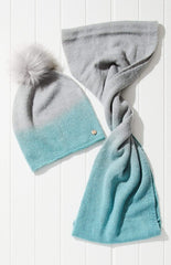 Tie Dye Pom Slouchy Beanie Vegan Faux Fur