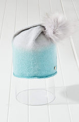 Tie Dye Pom Slouchy Beanie Vegan Faux Fur