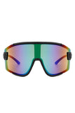 Sporty Oversize Mirrored Reflective Sunglasses
