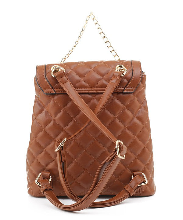 Quilted Twistlock Fashion Backpack