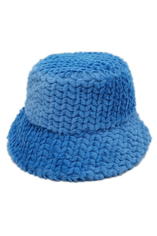 Winter Solid Color Trendy Fuzzy Fur Bucket Hat