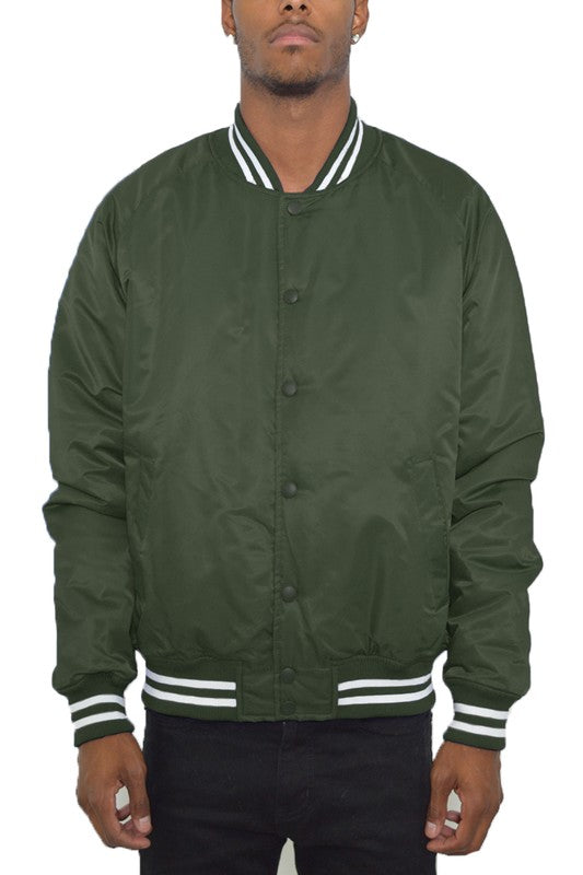 Weiv Polyester Solid Varsity Jacket