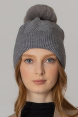 Knitted Beanie with Pom-pom