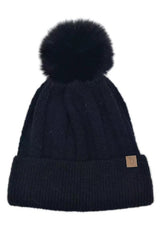 Knitted Beanie with Pom-pom