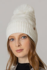 Furry Beanie With Pom-pom