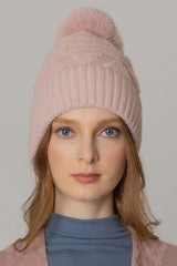 Furry Beanie With Pom-pom