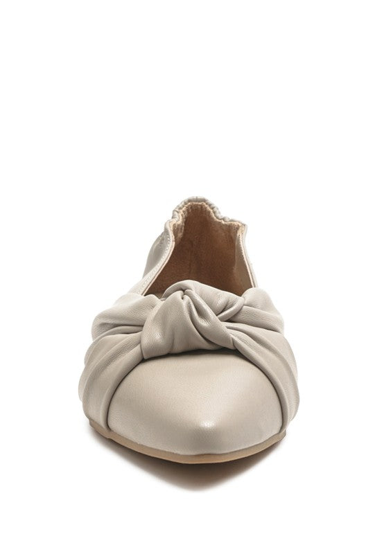 Norma Knot Detail Elasticated Ballet Flats