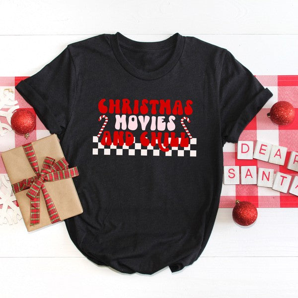 Christmas Movies And Chill Checkered Short Sleeve