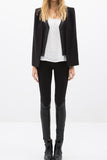 Ro & De Black Satin Trim Cape Blazer