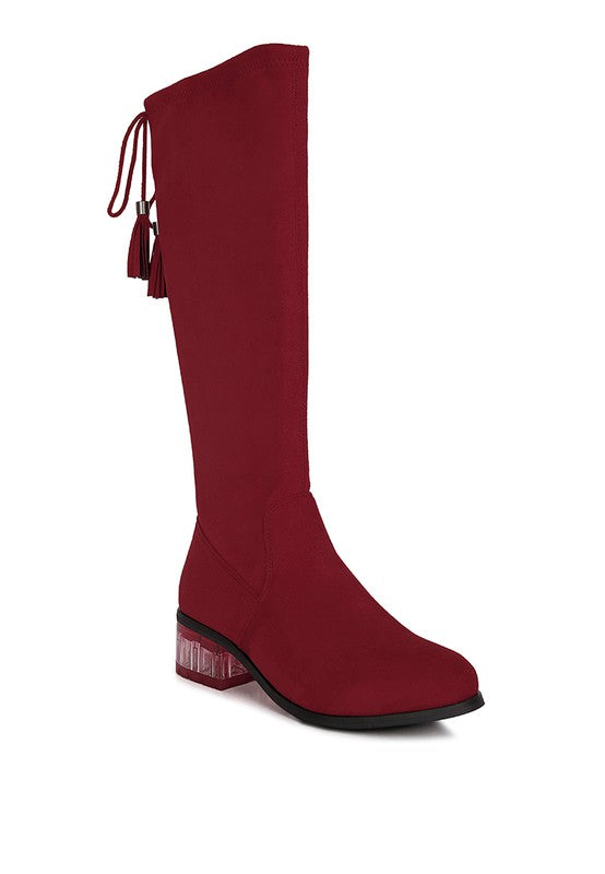 Francesca Tassels Detail Short Heel Calf Boot