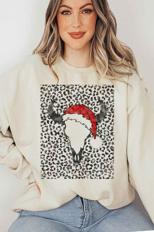 Cattle Christmas Graphic Sweatshirt