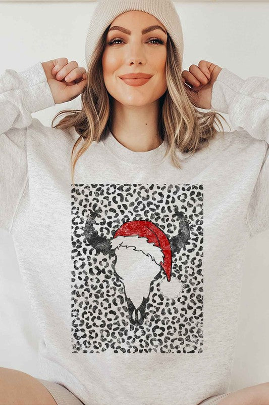 Cattle Christmas Graphic Sweatshirt Plus Size
