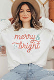 Merry and Bright Christmas Sweatshirt Plus Size