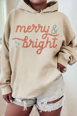 Merry and Bright Graphic Hoodie Plus Size