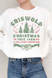 Christmas Tree Farm Graphic Plus Size Sweatshirt