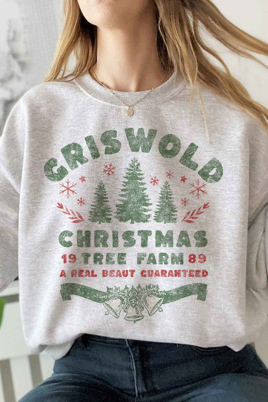 Christmas Tree Farm Graphic Plus Size Sweatshirt