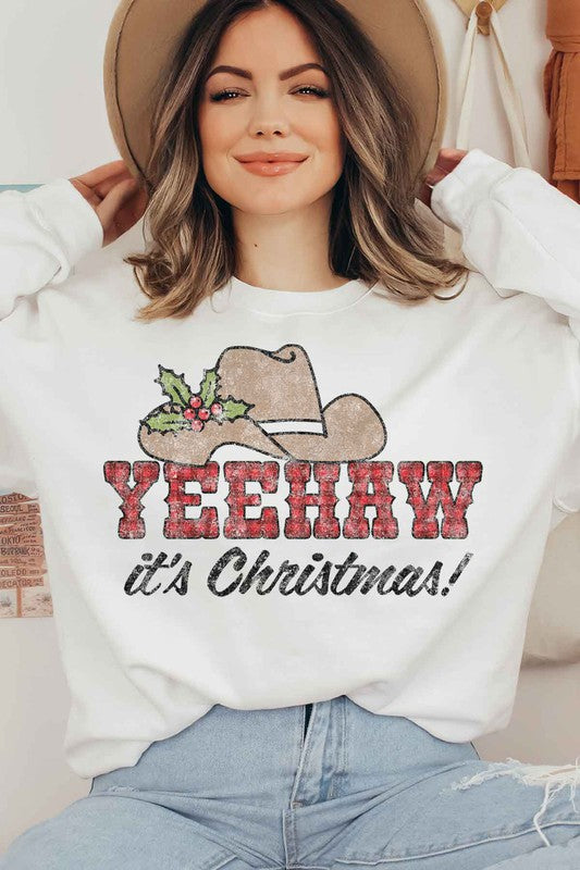 Yeehaw Country Christmas Graphic Sweatshirt