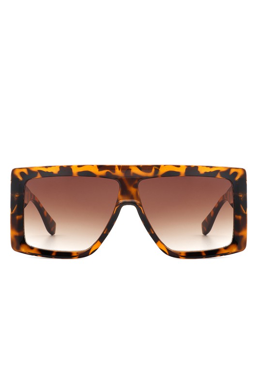 Oversize Retro Flat Top Square Fashion Sunglasses