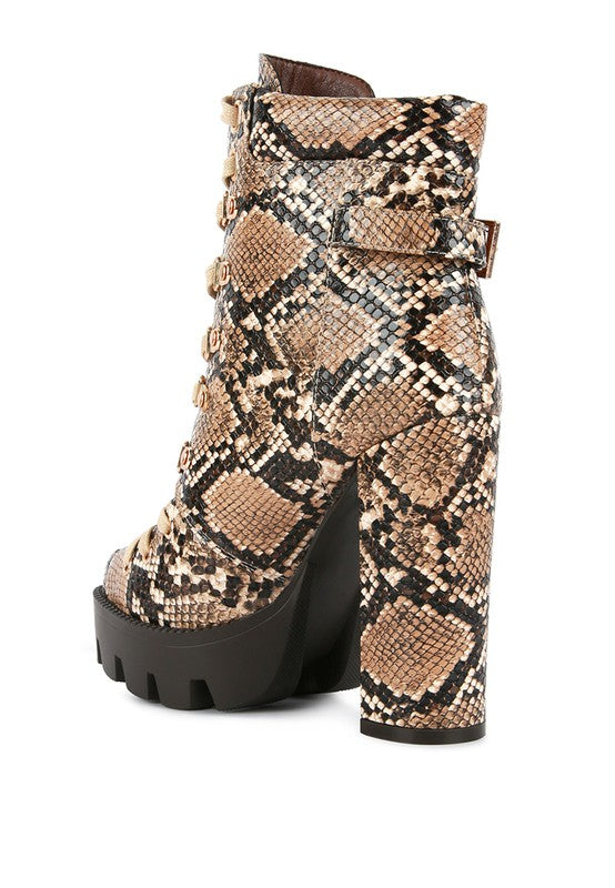 Palmetto Snake Skin Ankle Boots