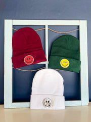 Sequined Smiley Face Beanie