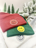 Sequined Smiley Face Beanie