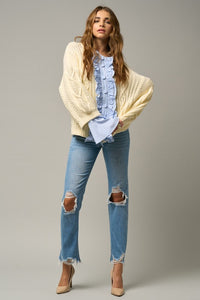 High Rise Straight Crop Jean