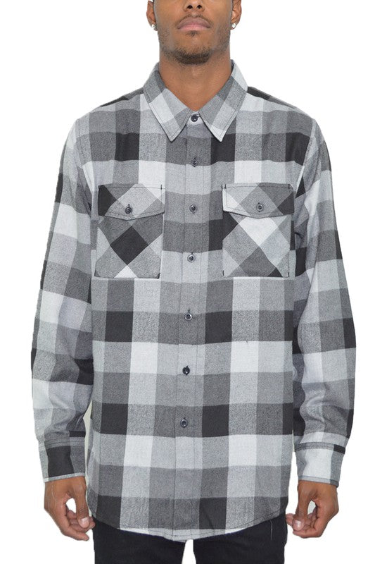 Weiv Long Sleeve Checkered Flannel Shirts