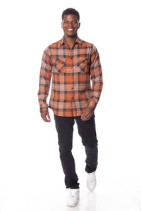 Men's With Button Closure Flannel Shirts 