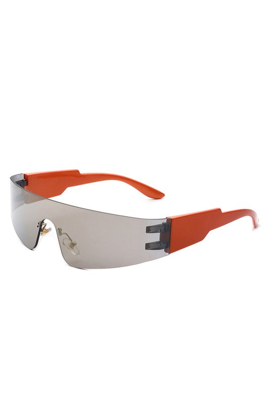 Rectangle Rimless Retro Shield Fashion Sunglasses