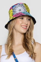 Multicolor Paisley Print Reversible Bucket Hat
