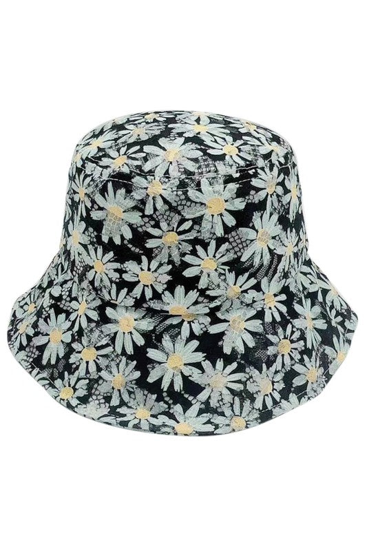 Daisy Printed Laced Bucket Hat