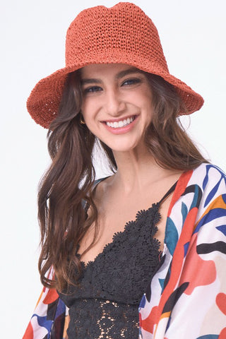 Solid Colored Straw Bucket Hat