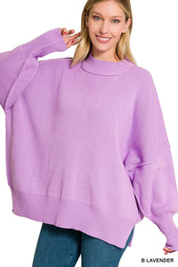 Side Slit Oversized Sweater 