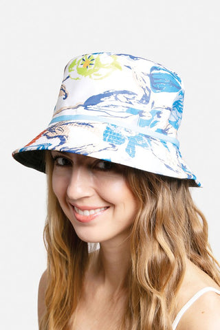 Watercolor Floral Print Bucket Hat