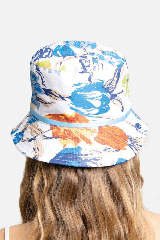 Watercolor Floral Print Bucket Hat