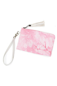 Tie Dye Print Wallet With Wristlet