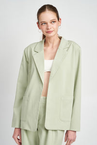 Oversized Blazer With Welt Pockets