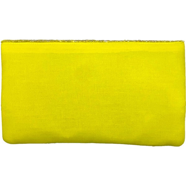 Yellow Floral Burst Bead Clutch