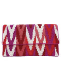 Fuschia Aztec Bead Clutch